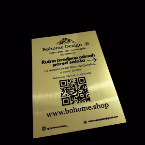 QR promo tabla - zlatni dezen