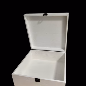 Kutija sa poklopcem / puno drvo 30 x 30 beli dezen